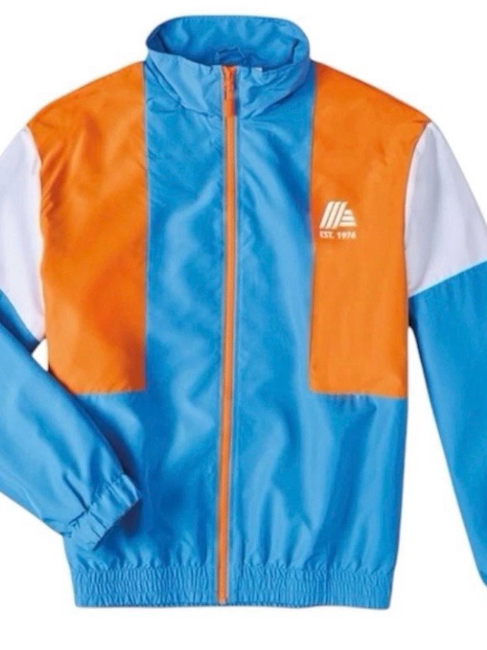 ALDI Gear Windbreaker Track Jacket Size L Blue Orange 50th Anniversary Edition